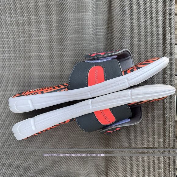 Under Armour Ignite 4D Foam Slides Men’s Size 10 Orange Black Geometric Comfy main image 12
